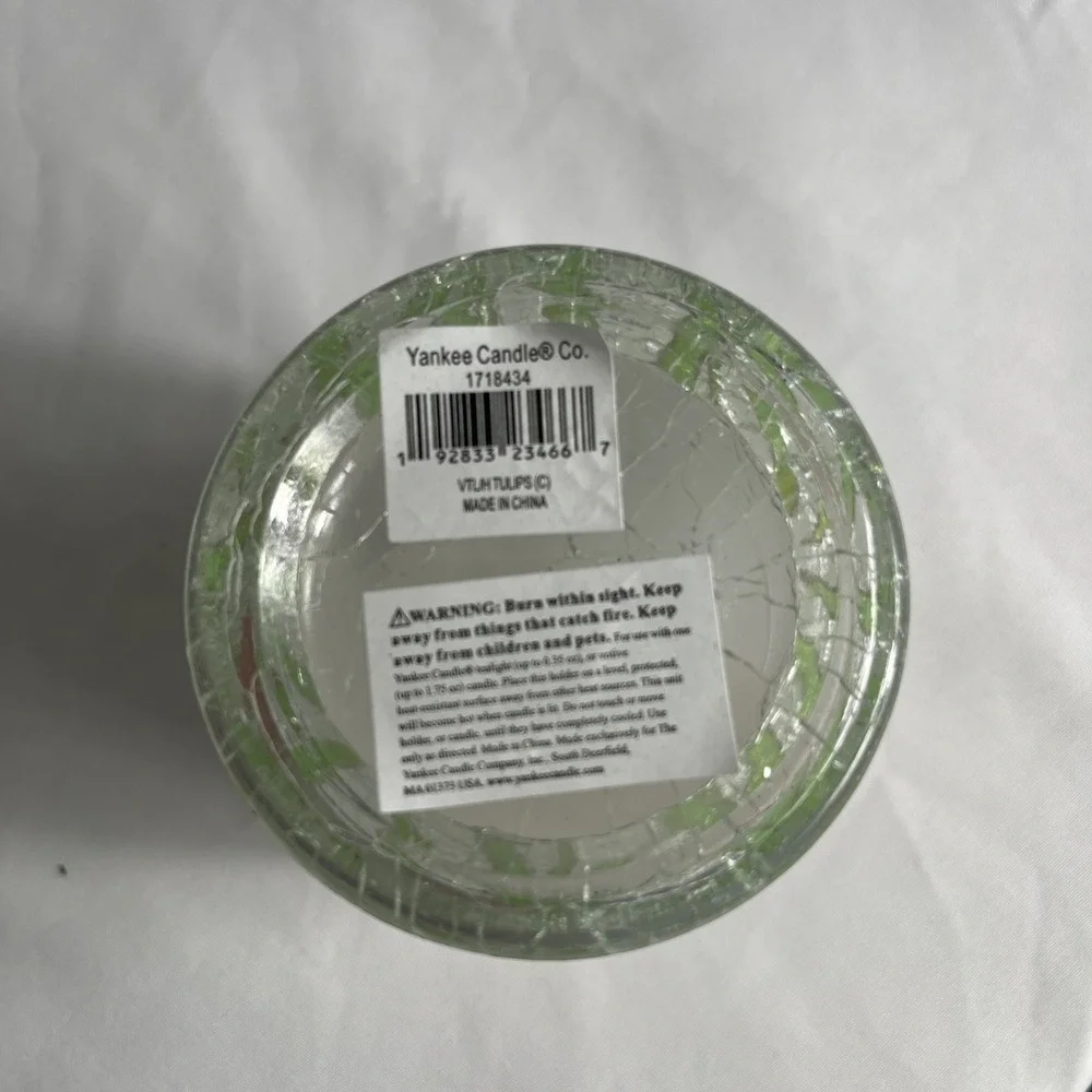Yankee Candle Frosted Crackle Votive Tea Light Holder V/H TL/H spring Tulips New